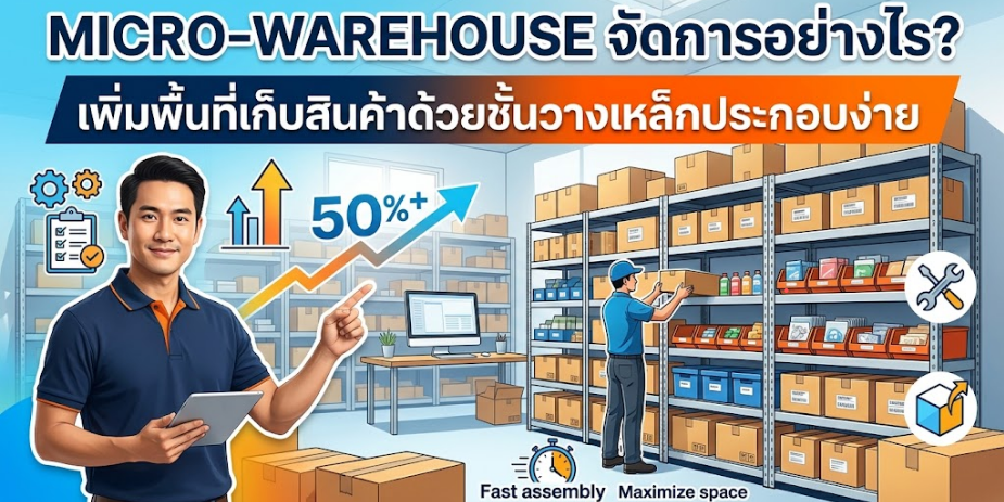 Micro-Warehouse จัดการอย่างไร? เพิ่มพื้นที่เก็บสินค้าด้วยชั้นวางเหล็กประกอบง่าย