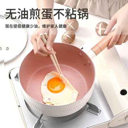 หม้อพร้อมฝา กระทะเคลือบหินอ่อน non-stick ก้นแบน สำหรับเตาทุกประเภท - Image 49