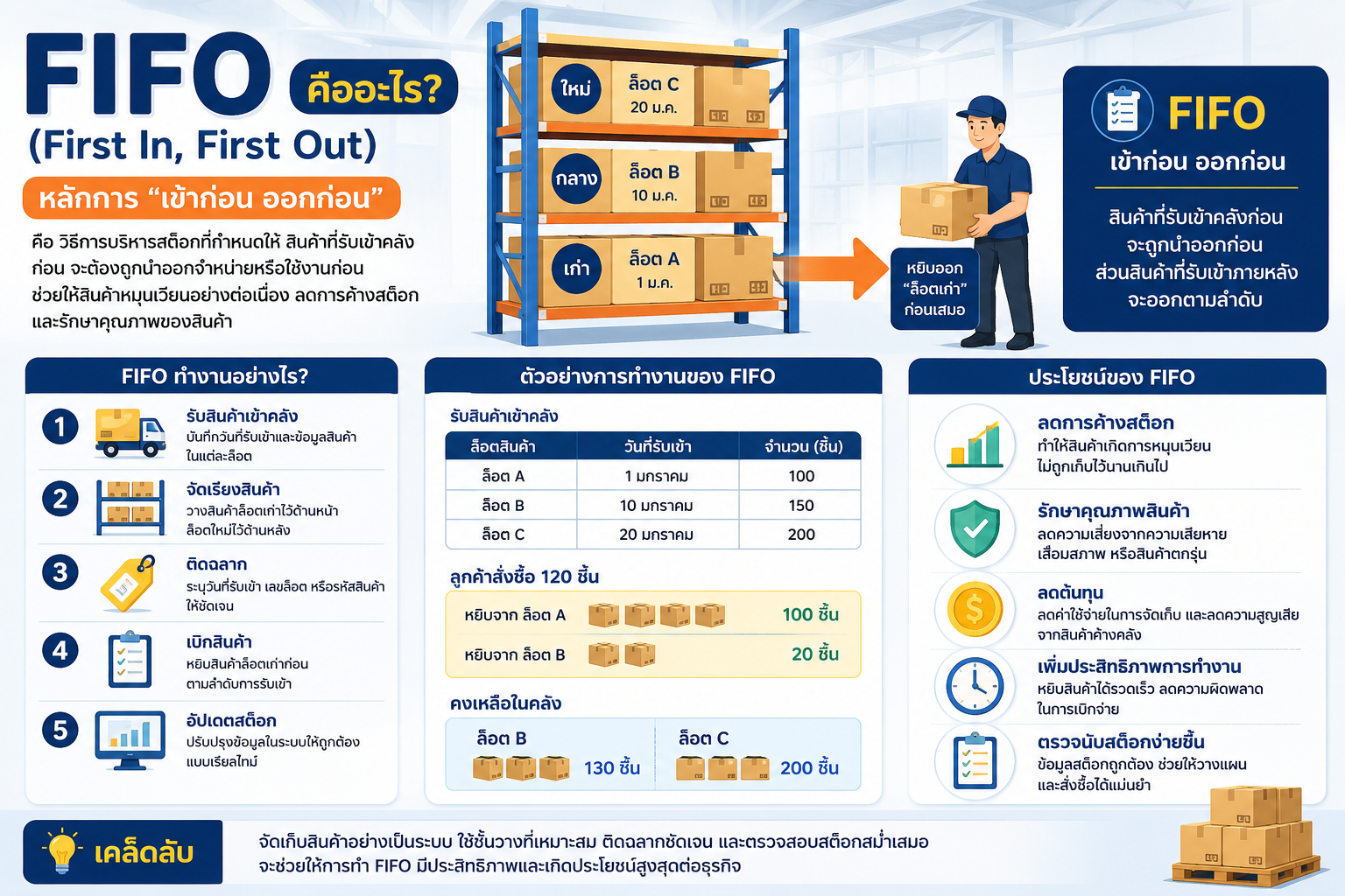 FIFO คืออะไร? สำคัญต่อการบริหารสต็อกอย่างไร