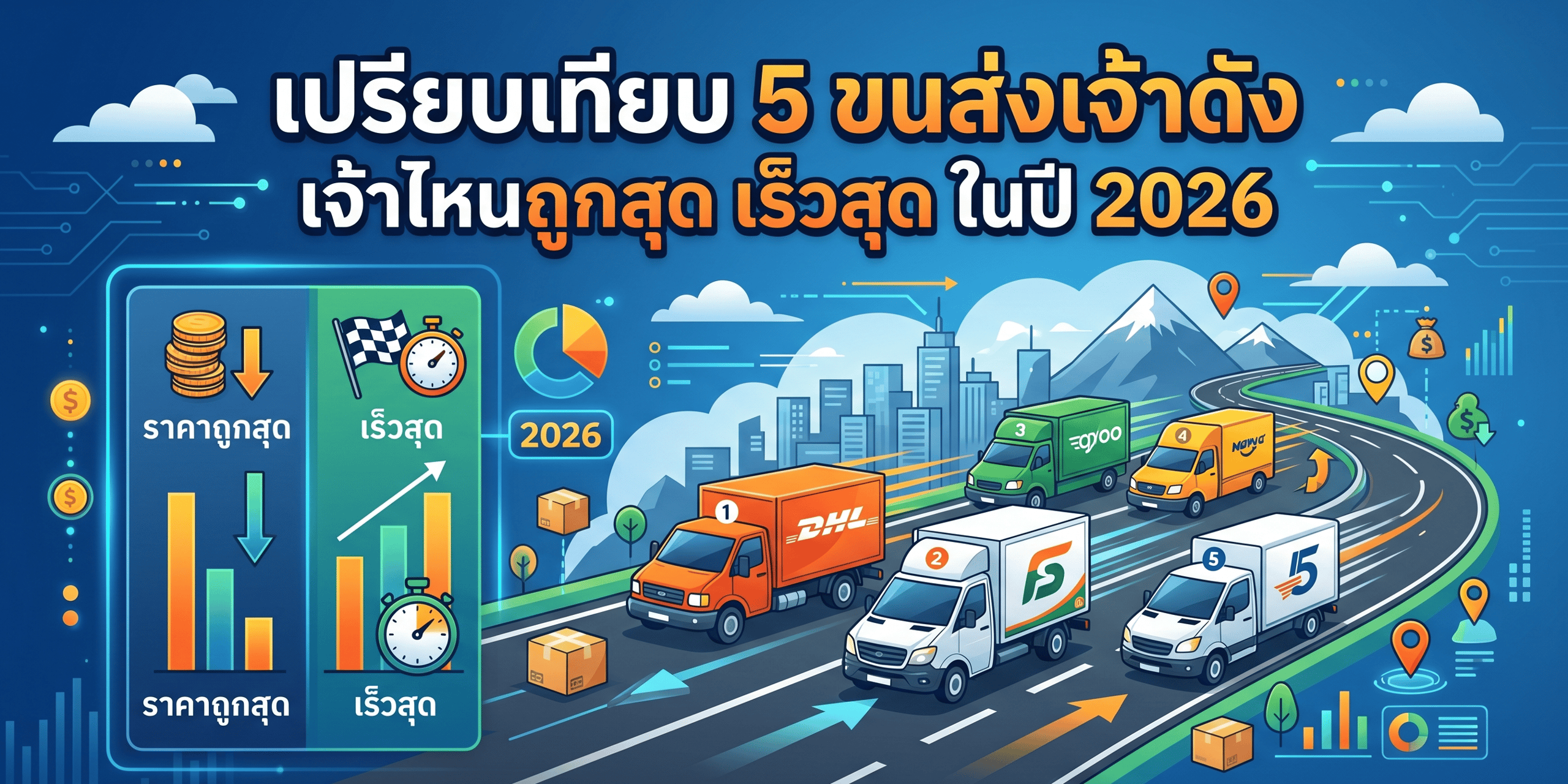 เปรียบเทียบ 5 ขนส่งเจ้าดัง เจ้าไหนถูกสุด เร็วสุด ในปี 2026