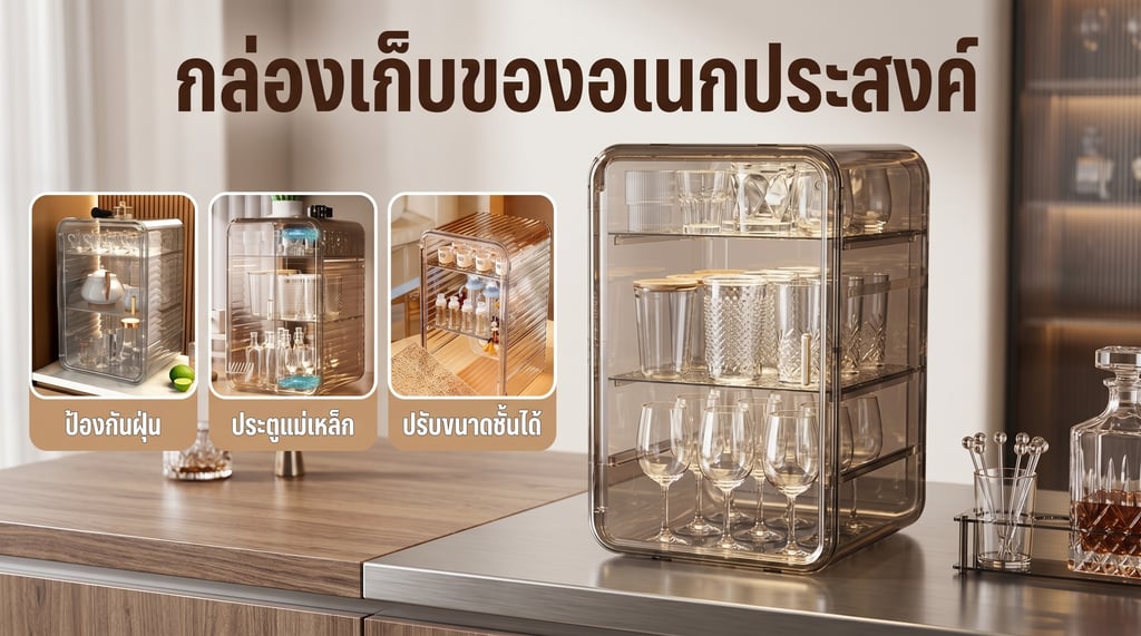 กล่องเก็บของใช้เด็ก ความจุขนาดใหญ่ มีฝาปิดป้องกันฝุ่น เก็บขวดนม ชามช้อน อุปกรณ์เสริมอาหาร