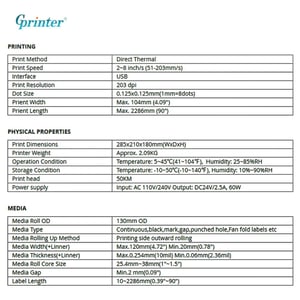 รายละเอียด เครื่องปริ้นสติกเกอร์ เครื่องปริ้นใบปะหน้า Gprinter GP1324D