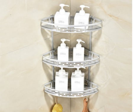 ชั้นวางของในห้องน้ำ 3ชั้น ชั้นวางของในห้องน้ำ การชั่งน้ำหนักที่ดีทนทาน ไม่จำเป็นต้องเจาะรู - Image 6