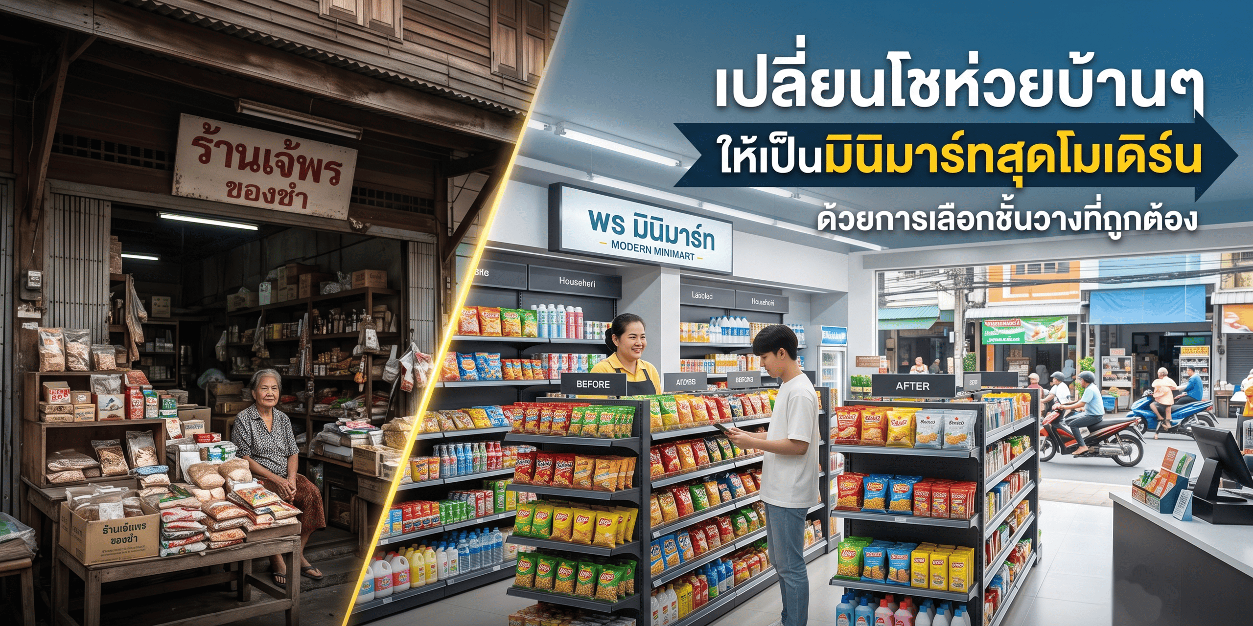 เปลี่ยนโชห่วยบ้านๆ ให้เป็นมินิมาร์ทสุดโมเดิร์น ด้วยการเลือกชั้นวางที่ถูกต้อง