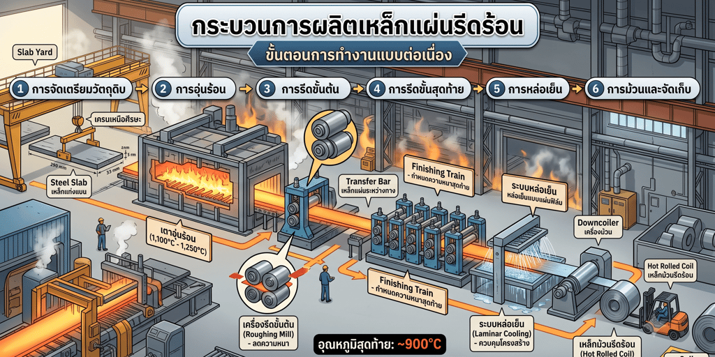 กระบวนการผลิตเหล็กแผ่นรีดร้อน