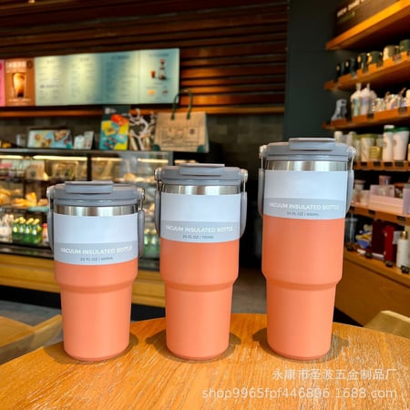 แก้วเก็บความเย็น Tyeso แบบใหม่มีที่จับ หูหิ้ว แก้วกาแฟ แก้วสแตนเลส304 600ml/750ml/900ml - Image 4