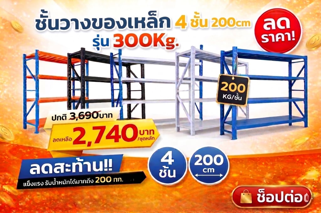 โปรโมชั่นชั้นวางของเหล็ก