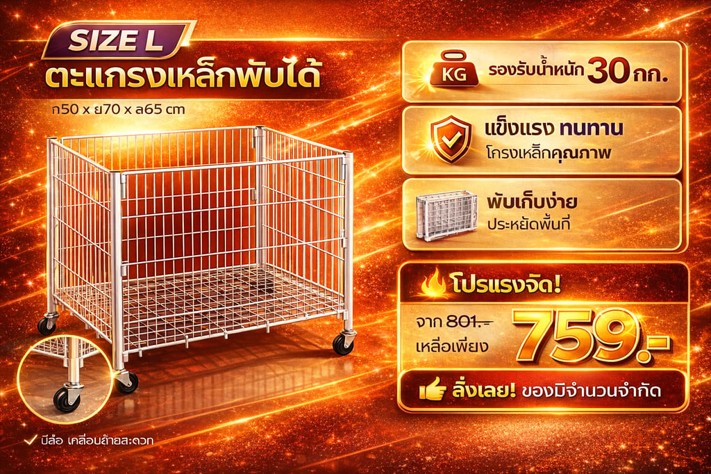 โปรโมชั่นตะแกรง Sale สินค้า ตะแกรงเหล็กพับได้