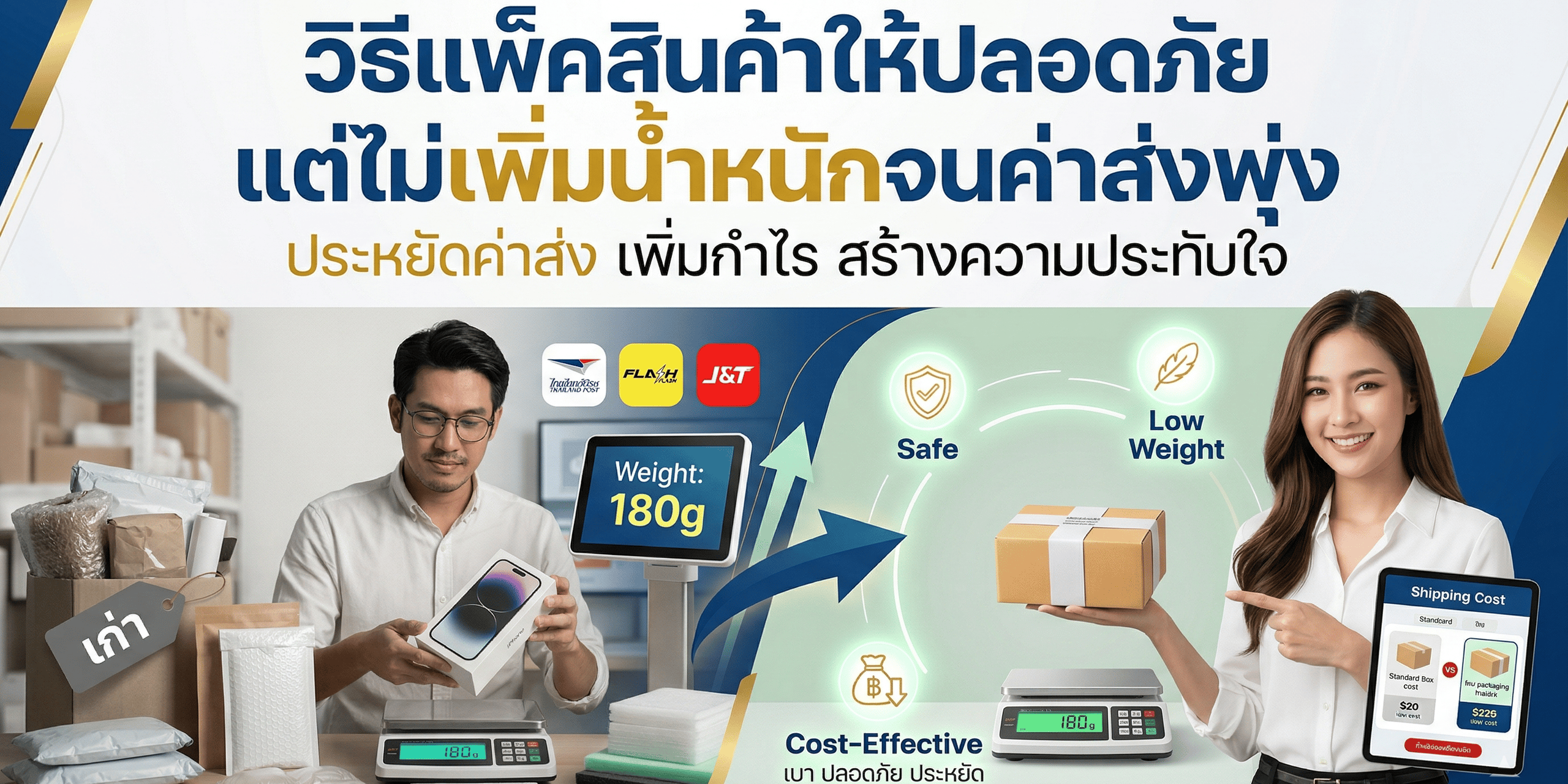 วิธีแพ็คสินค้าให้ปลอดภัย แต่ไม่เพิ่มน้ำหนักจนค่าส่งพุ่ง