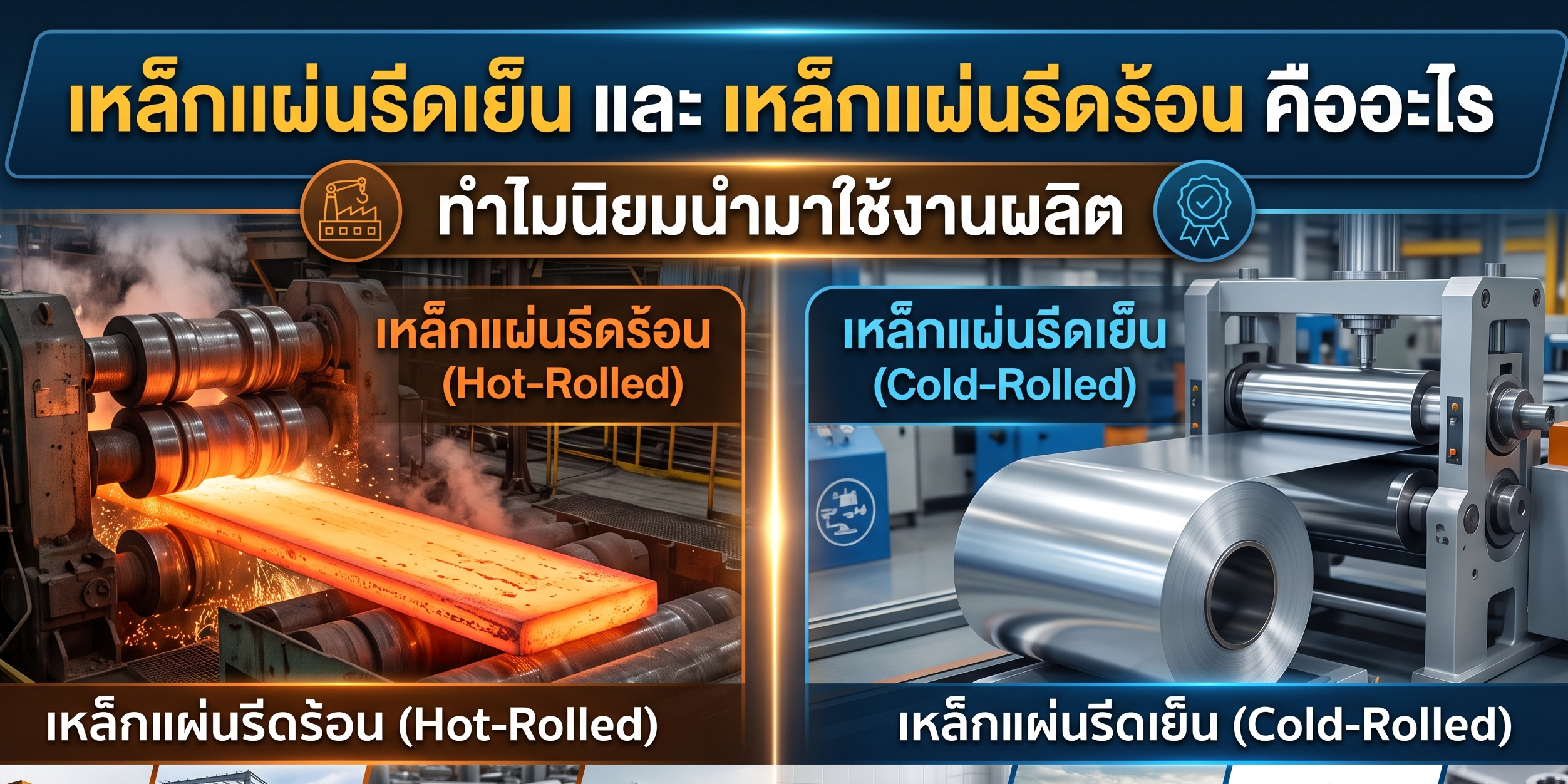 เหล็กแผ่นรีดเย็น และ เหล็กแผ่นรีดร้อน คืออะไร ทำไมนิยมในำมาใช้งานผลิต