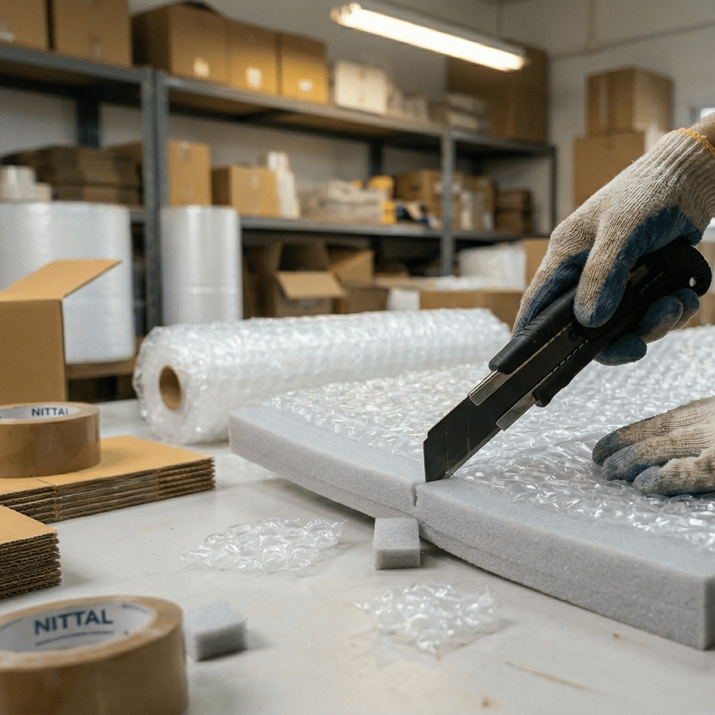 การตัดแต่งวัสดุกันกระแทก