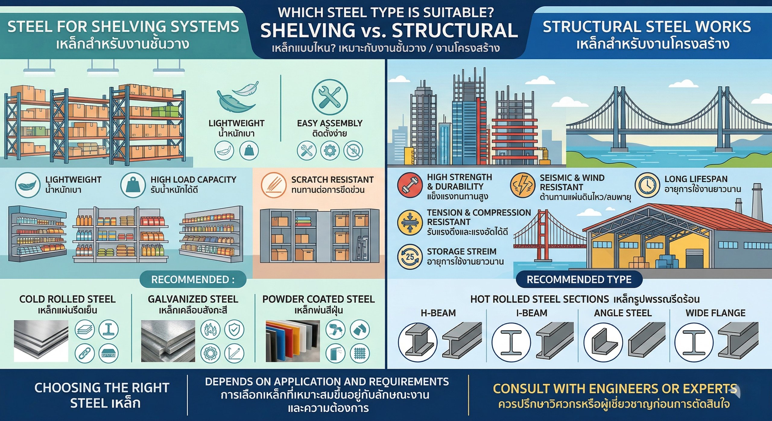 เหล็กแบบไหนเหมาะกับงานชั้นวาง / งานโครงสร้าง ?