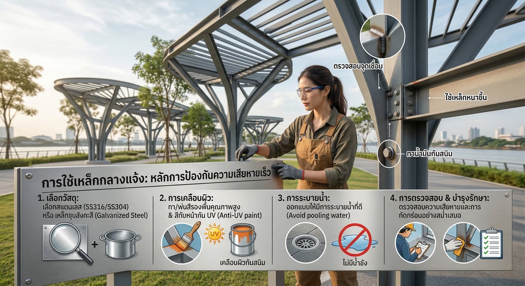 การใช้เหล็กกลางแจ้งต้องรู้อะไรบ้าง ไม่ให้พังเร็ว