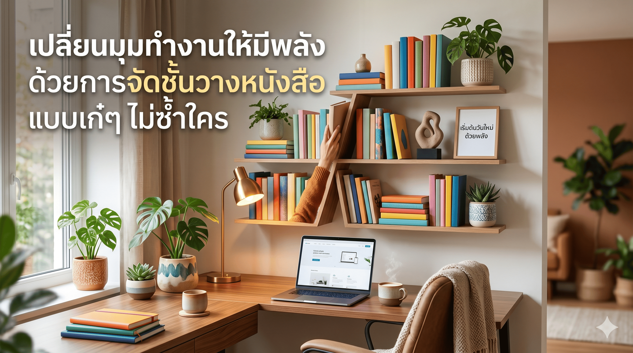 เปลี่ยนมุมทำงานให้มีพลัง ด้วยการจัดชั้นวางหนังสือแบบเก๋ๆ ไม่ซ้ำใคร