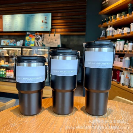 แก้วเก็บความเย็น Tyeso แบบใหม่มีที่จับ หูหิ้ว แก้วกาแฟ แก้วสแตนเลส304 600ml/750ml/900ml - Image 6