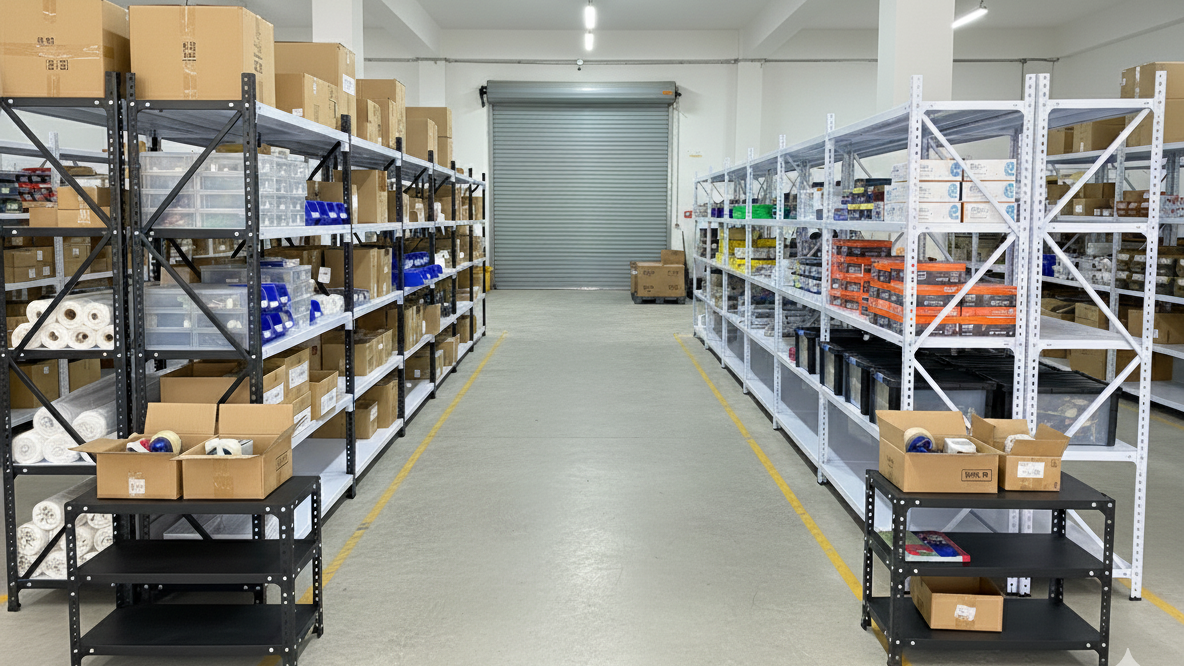 ชั้นวางของ ชั้นวางเหล็กฉาก โกดัง คลังสินค้า ชั้นวางของภายในบ้าน ชั้นเหล็กวางของ