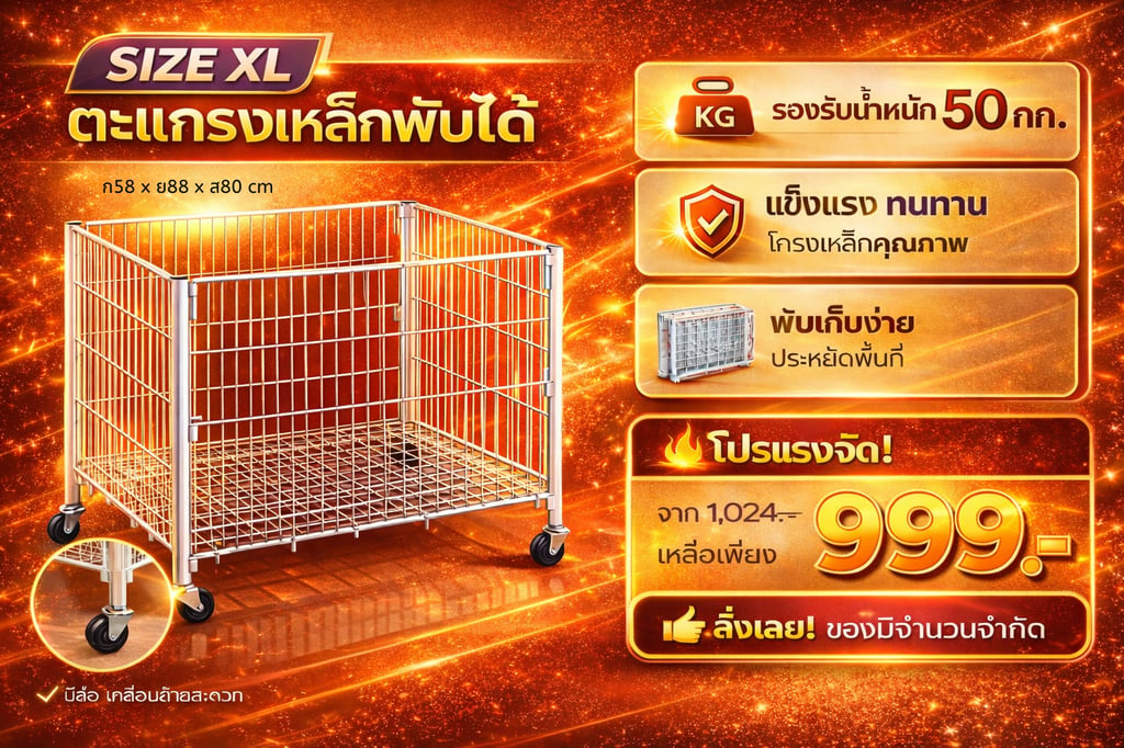 โปรโมชั่นตะแกรง Sale สินค้า ตะแกรงเหล็กพับได้
