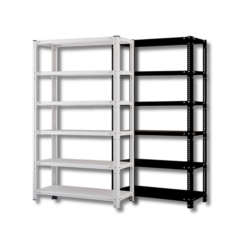 ชั้นวางของแบบ6ชั้น 2สี ชั้นวางของเหล็กภายในบ้าน โกดัง คลังสินค้า