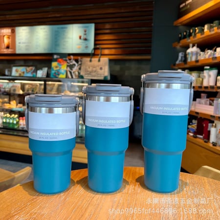 แก้วเก็บความเย็น Tyeso แบบใหม่มีที่จับ หูหิ้ว แก้วกาแฟ แก้วสแตนเลส304 600ml/750ml/900ml - Image 7