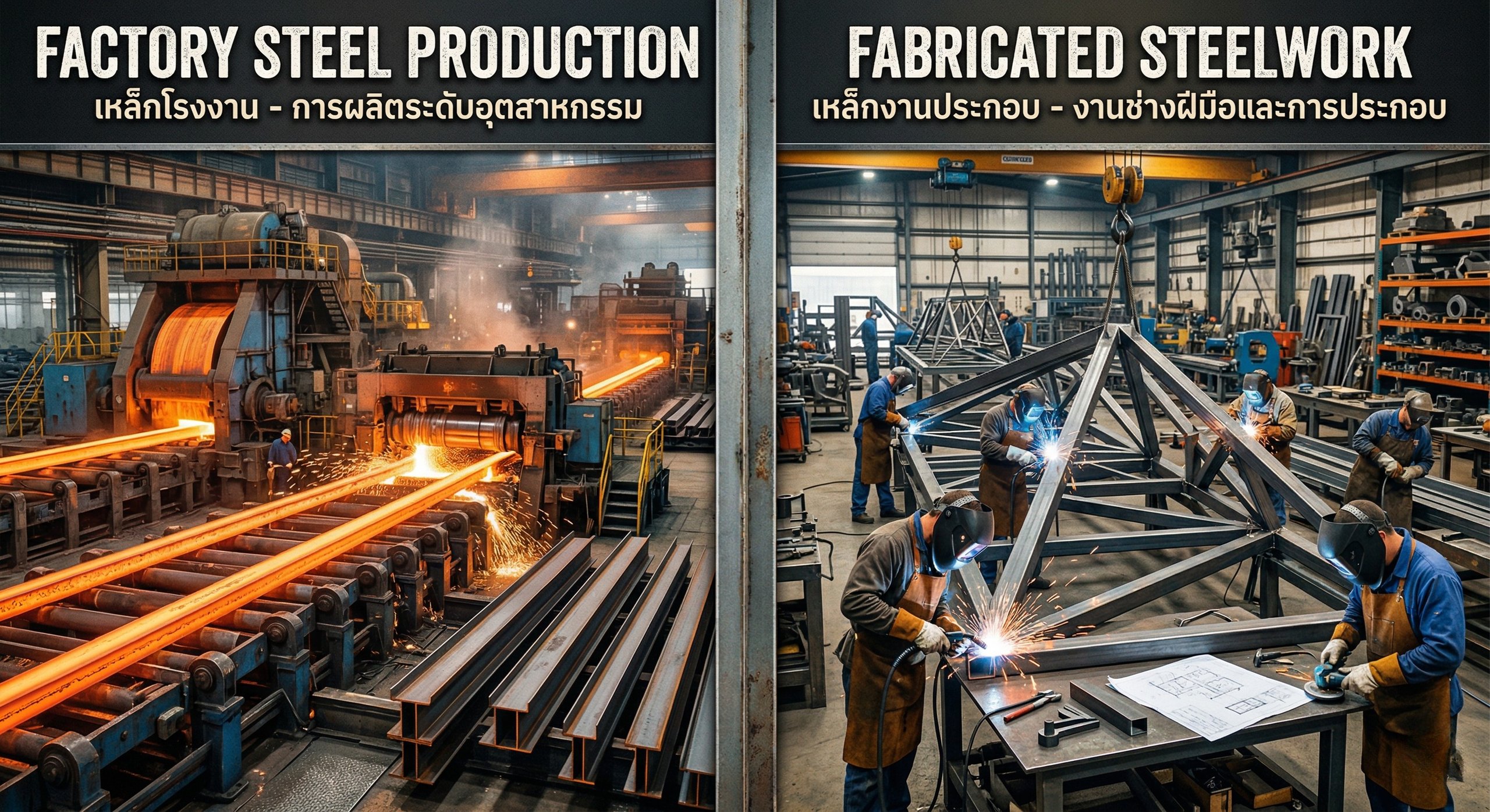 เหล็กโรงงาน VS เหล็กงานประกอบ ต่างกันยังไงในงานกลางแจ้ง