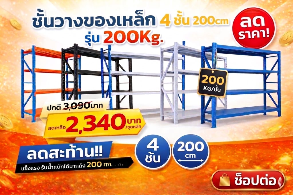 โปรโมชั่นชั้นวางของเหล็ก