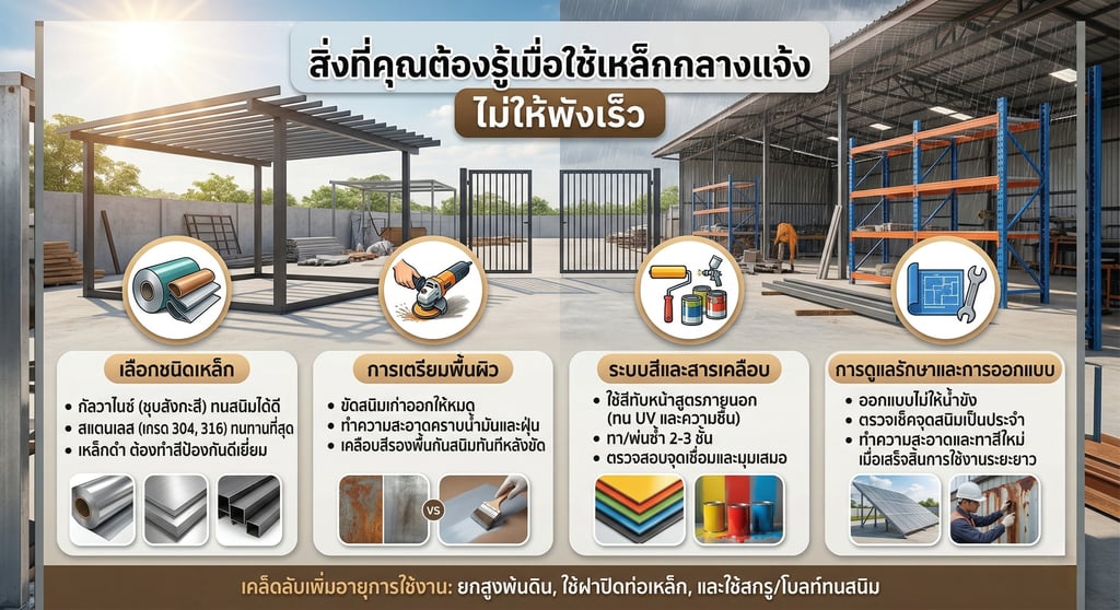 การใช้เหล็กกลางแจ้งต้องรู้อะไรบ้าง ไม่ให้พังเร็ว