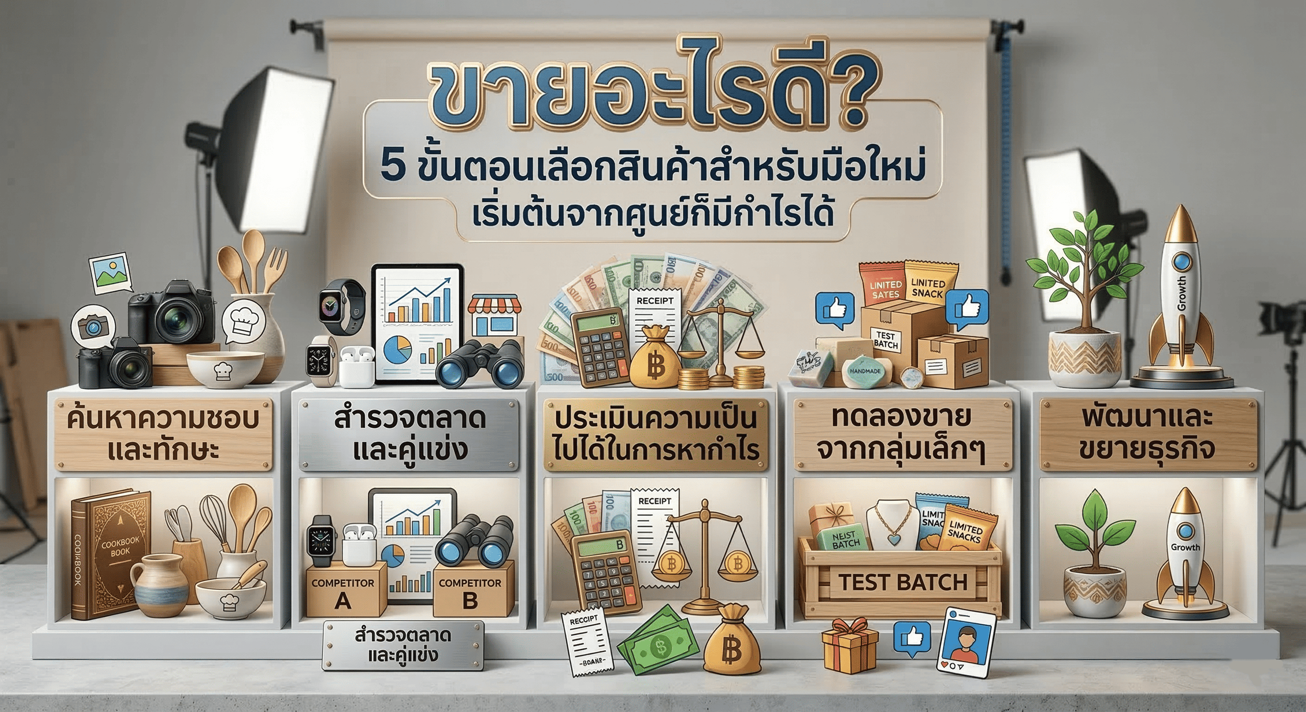 ขายอะไรดี? 5 ขั้นตอนเลือกสินค้าสำหรับมือใหม่ เริ่มต้นจากศูนย์ก็มีกำไรได้