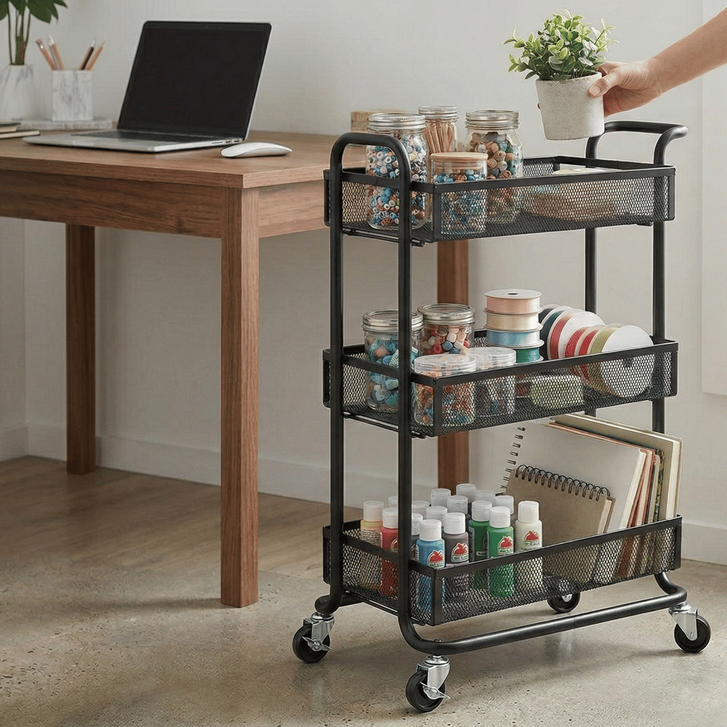 ชั้นวางของแบบเห็นล้อเลื่อน