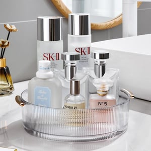 ถาดอะคริลิคใสแบบหมุนได้ 360 องศา สำหรับวางเครื่องปรุง