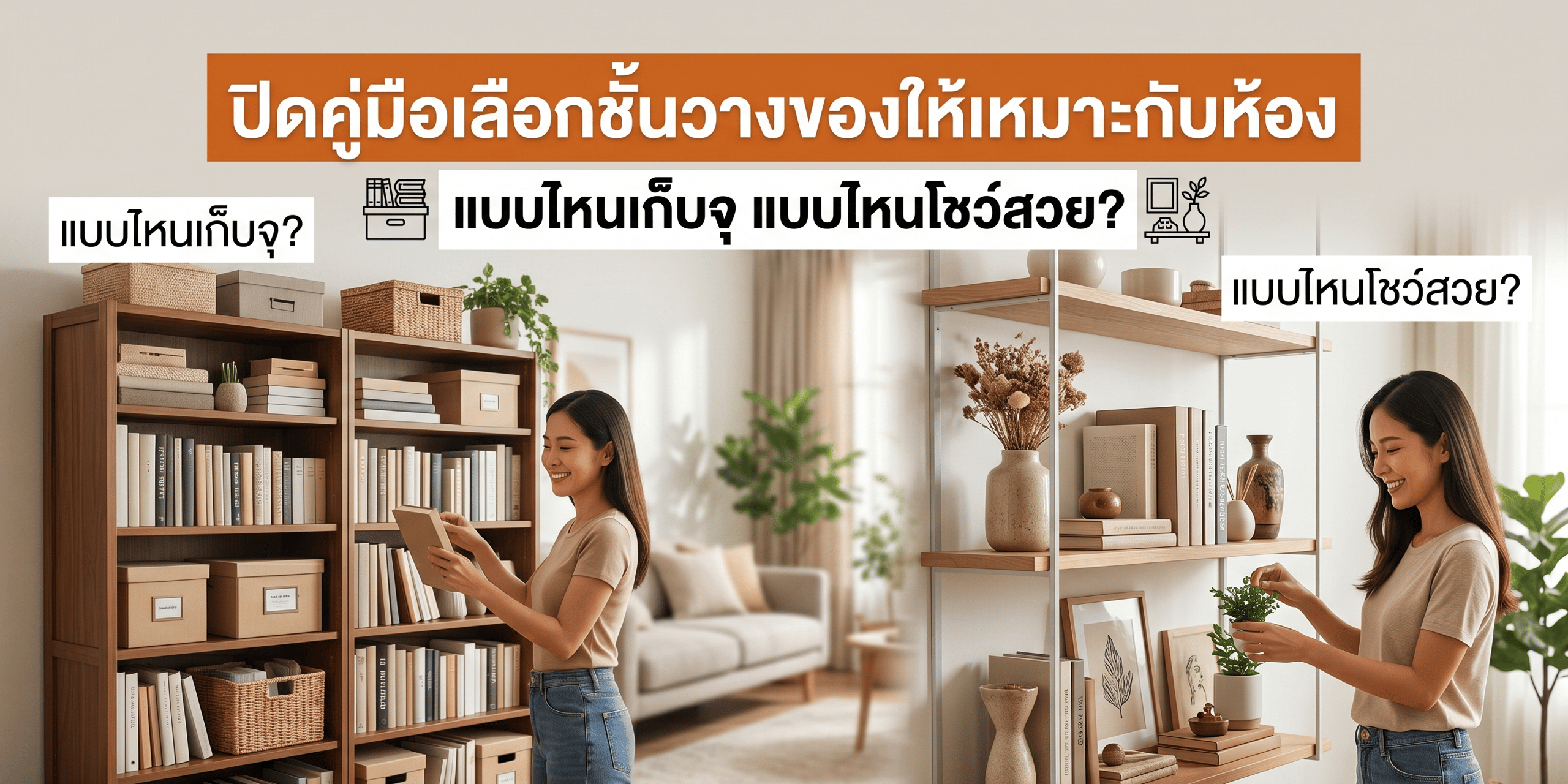 ปิดคู่มือเลือกชั้นวางของให้เหมาะกับห้อง แบบไหนเก็บจุ แบบไหนโชว์สวย?