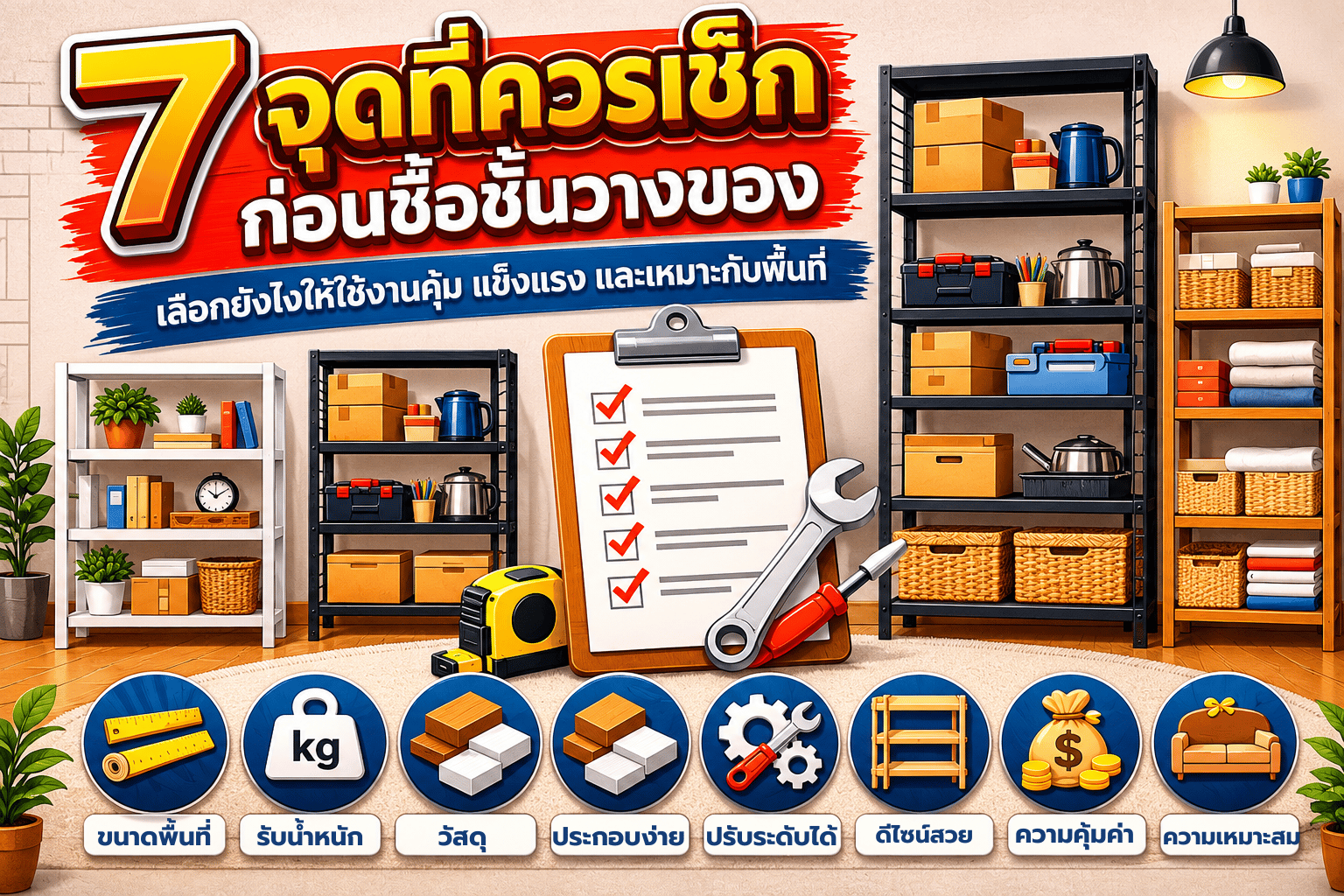 จุดสำคัญ! ที่ควรเช็กก่อนซื้อชั้นวางของ