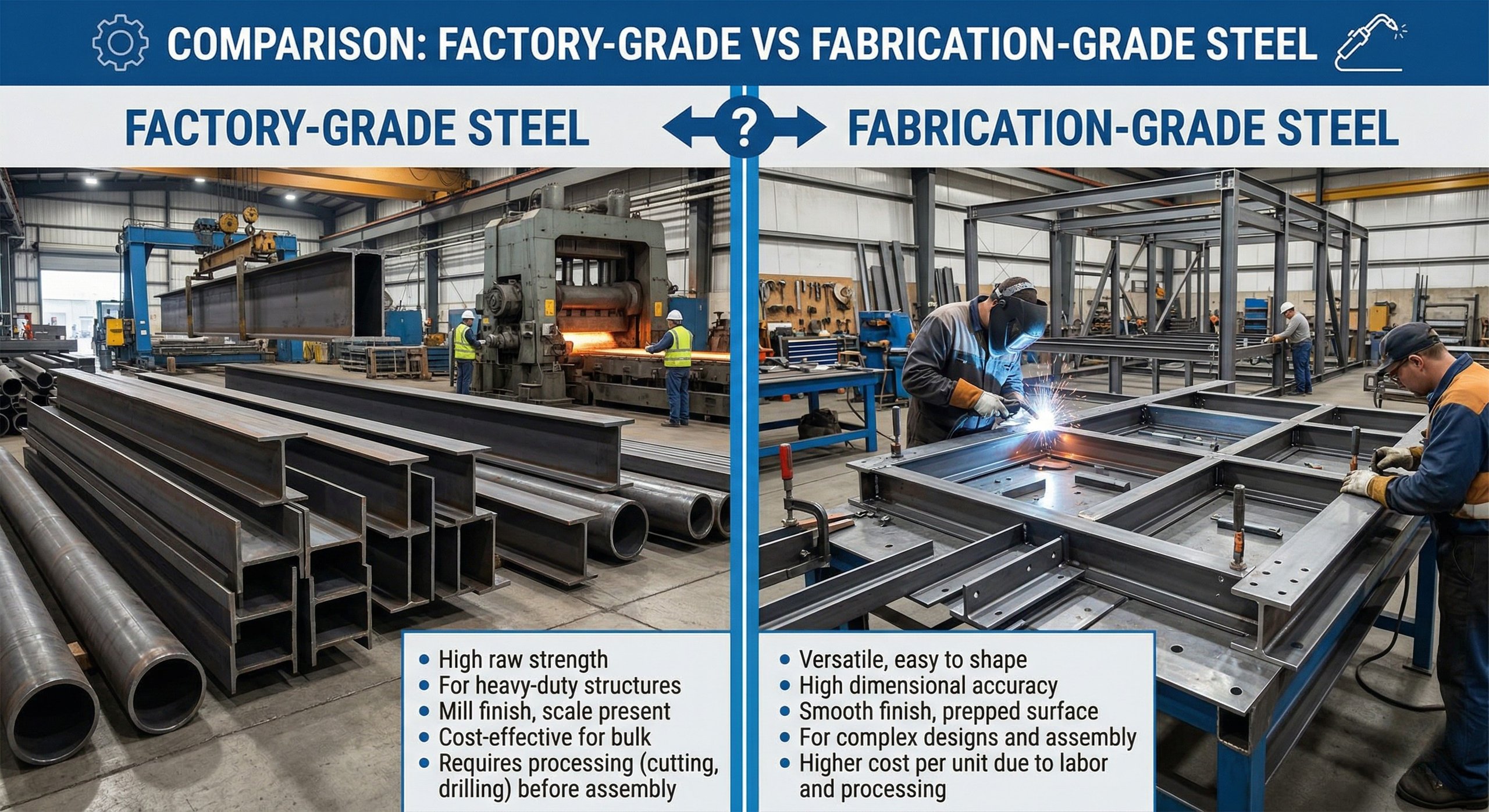 เหล็กโรงงาน vs เหล็กงานประกอบ ต่างกันยังไง?